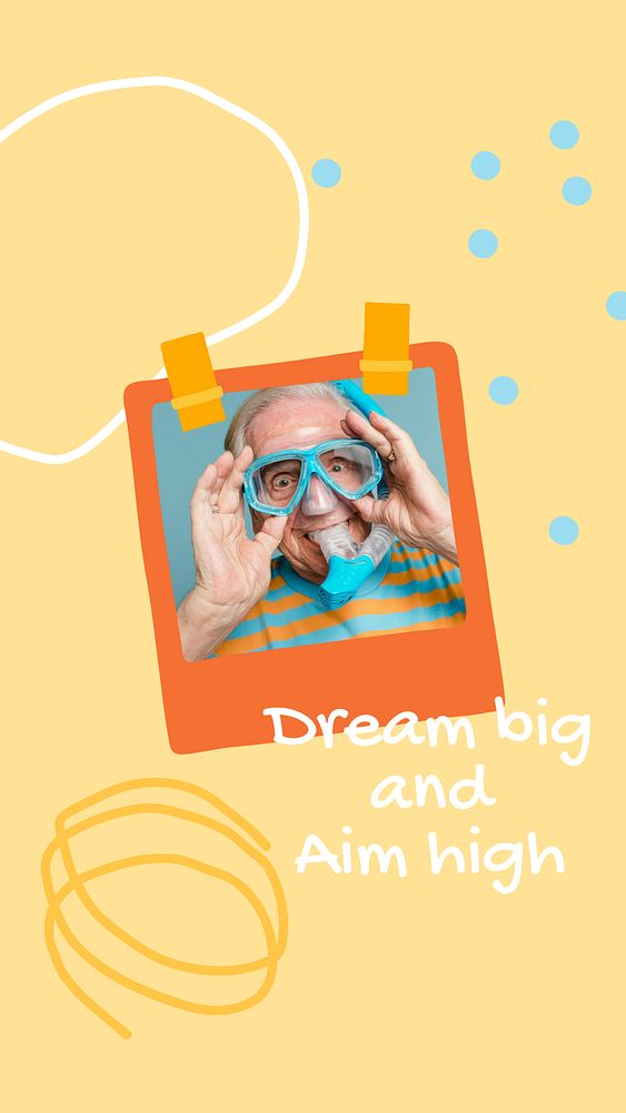 Summer travel Instagram story template, Memphis design