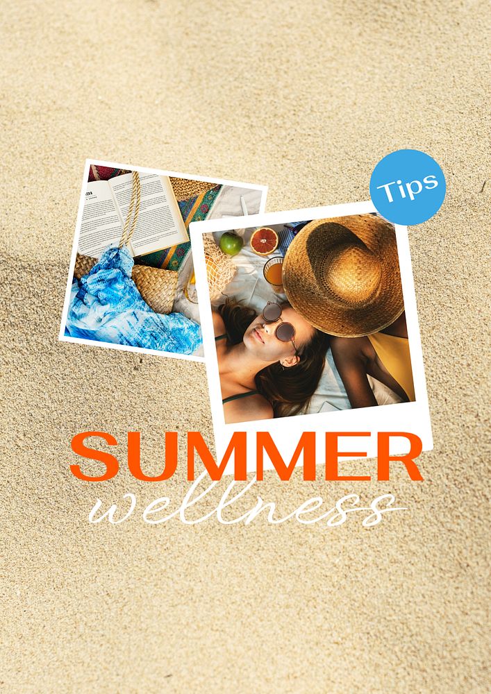 Summer vacation poster template, editable design