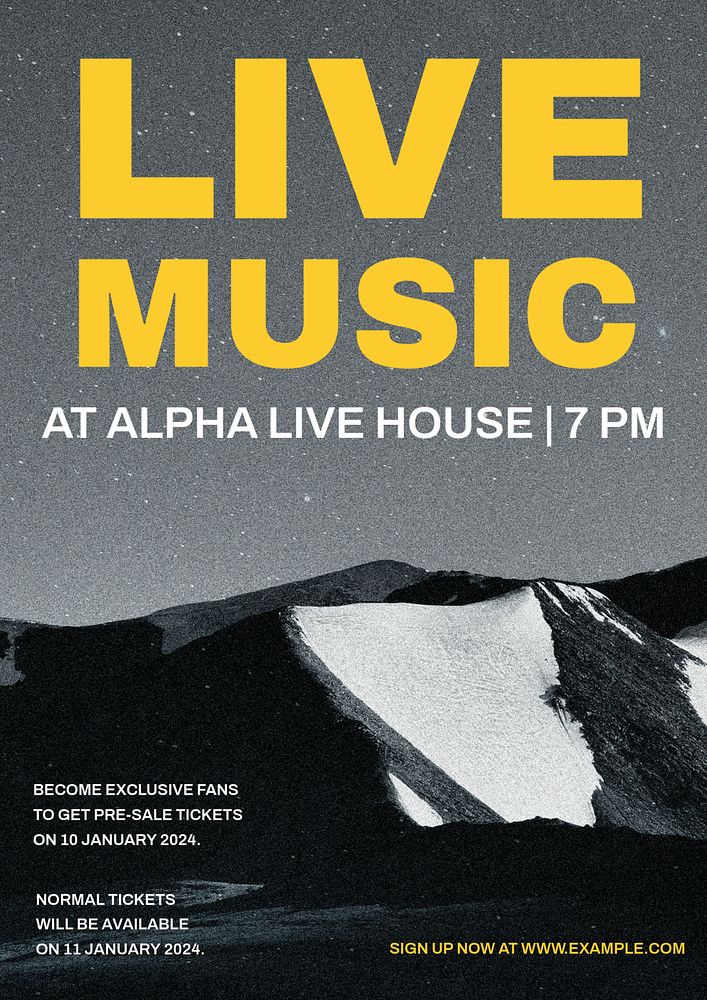 Live music poster template, entertainment