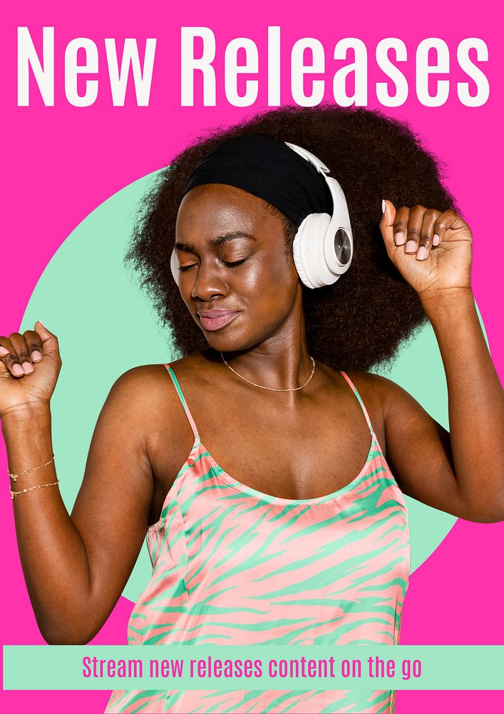 Music poster template, African American woman