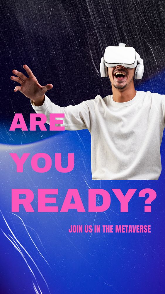 VR Metaverse Instagram story template, technology ad