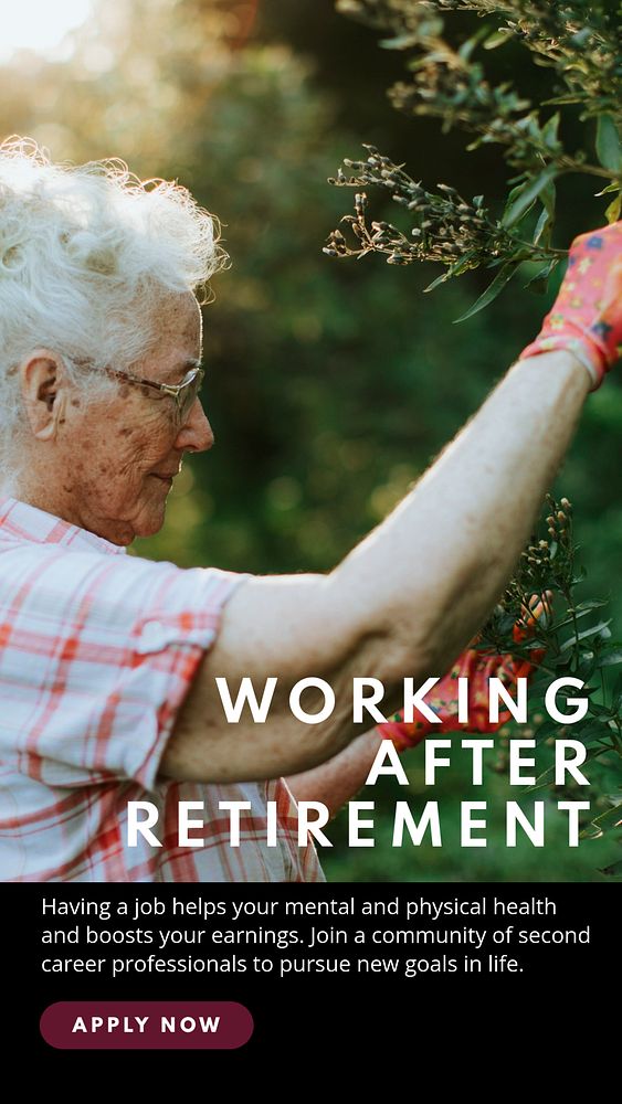 Retirement job Facebook story template, farming industry design