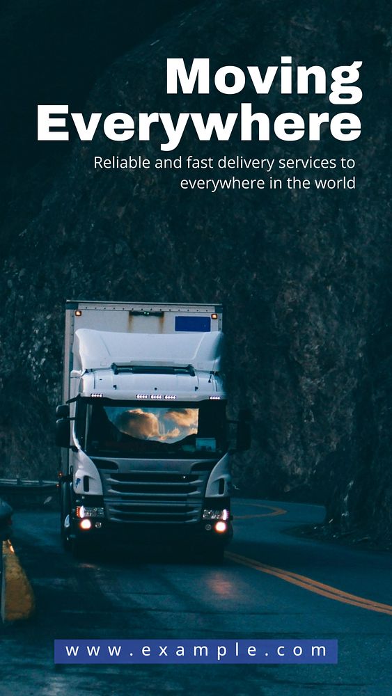 Moving services Instagram story template, logistics editable design