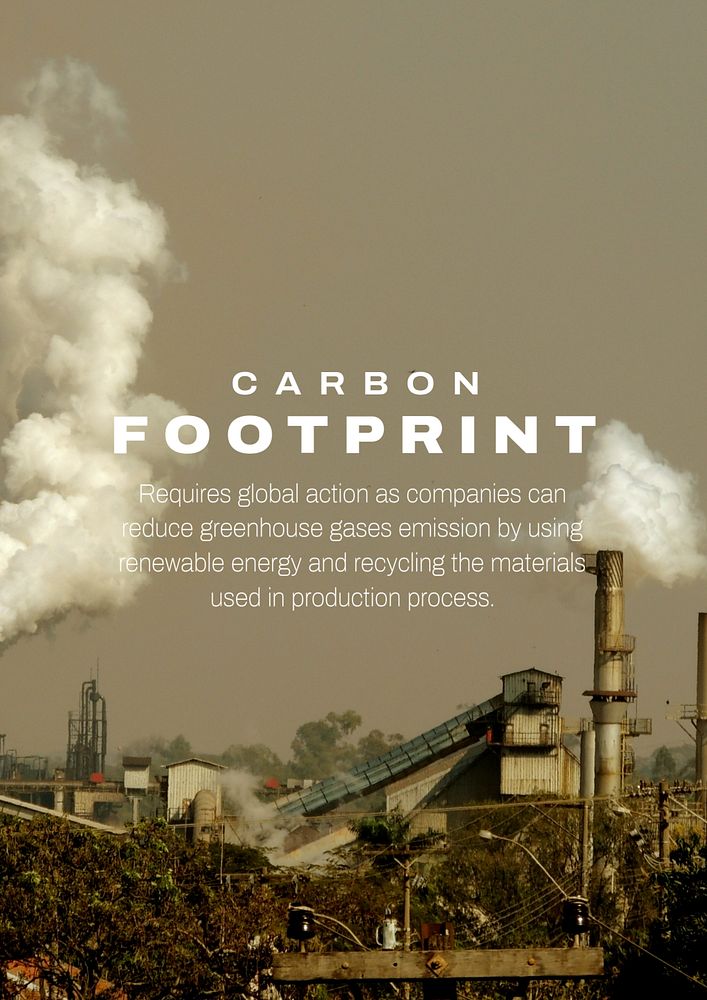 Carbon footprint poster template, global warming design