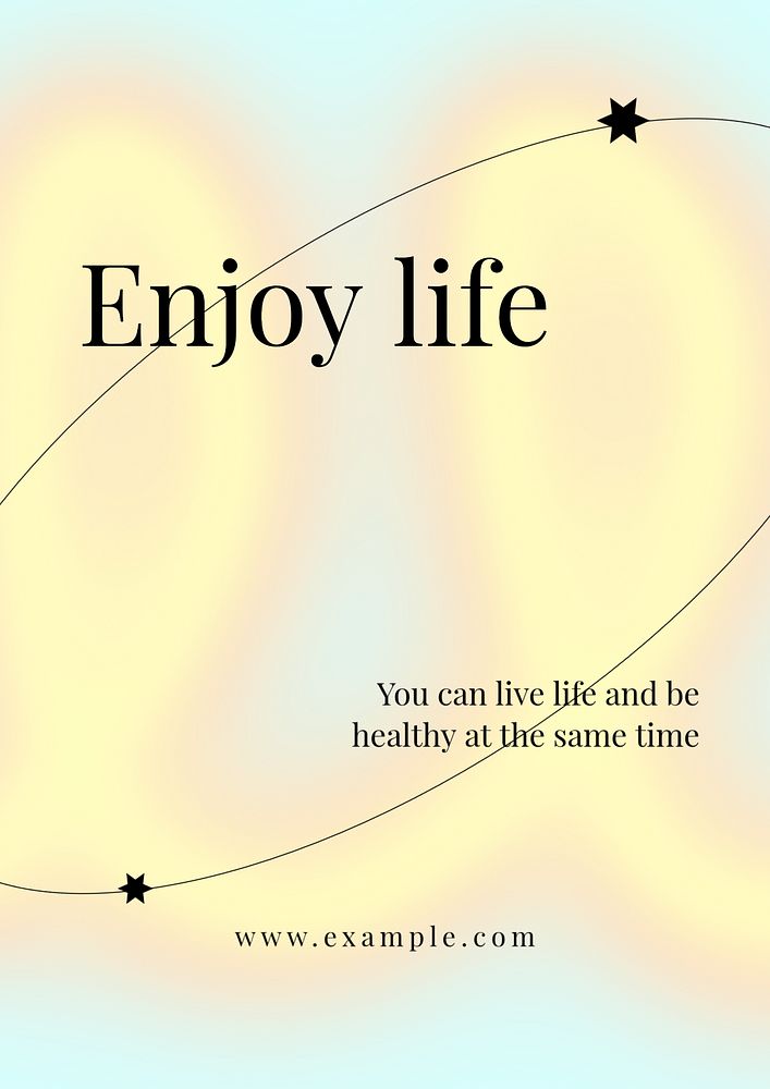 Enjoy life editable poster template, colorful design 