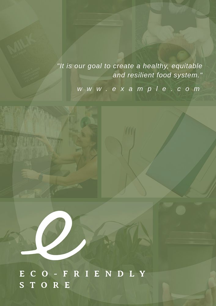 Sustainable store poster template, editable design