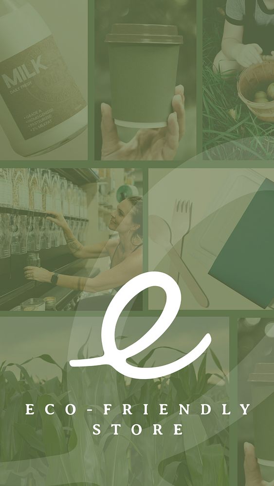 Eco-friendly store Facebook story template, editable design