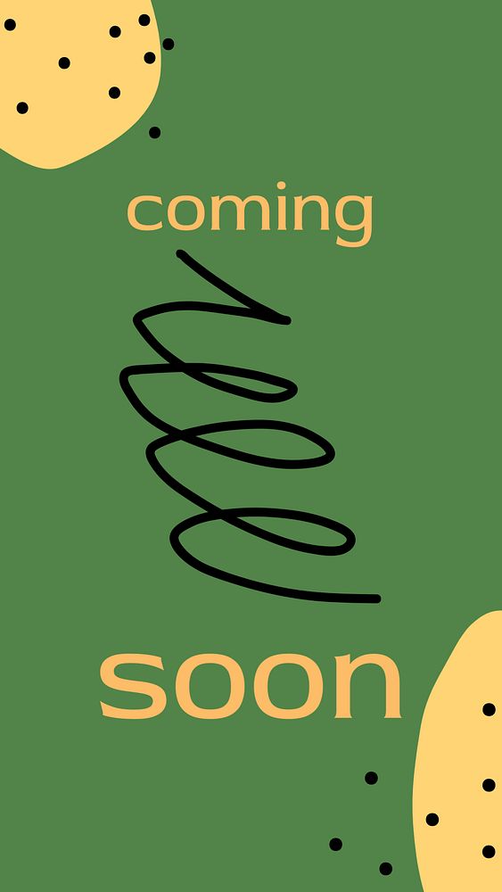 Coming soon Facebook story template, editable Memphis design