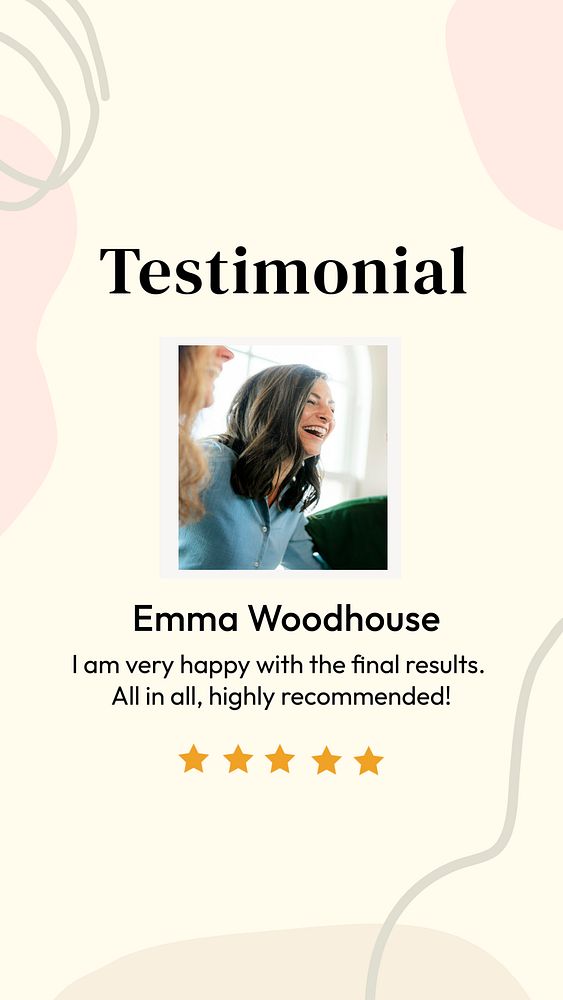 Testimonial Instagram story template, editable pastel design