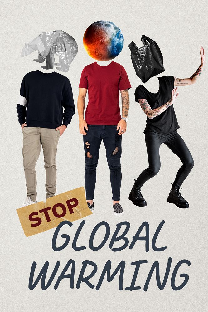 Stop global warming template, environment remixed media 
