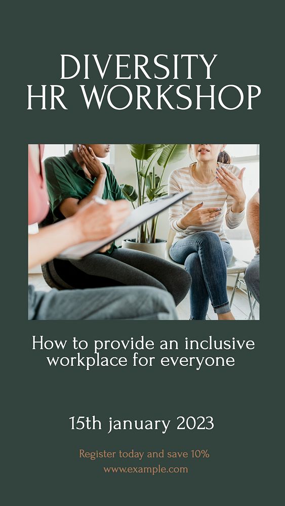 Diversity HR workshop Instagram story template, editable design