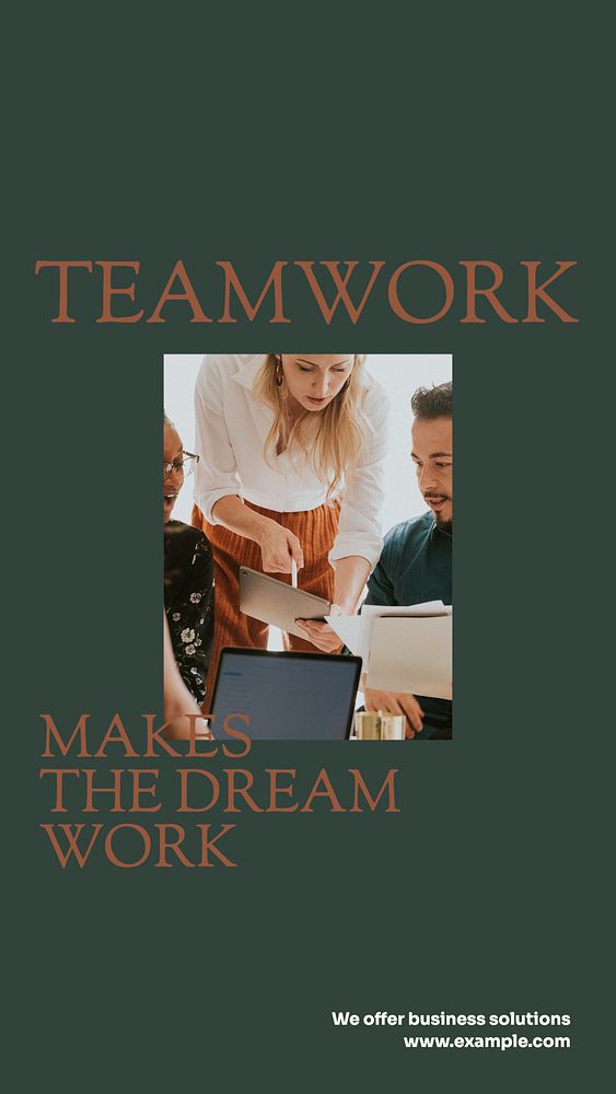 Teamwork Instagram story template, editable design