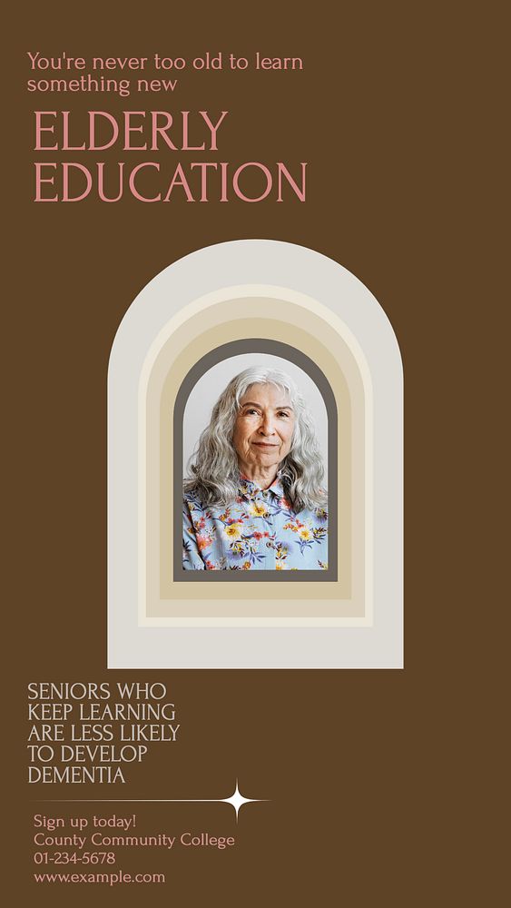 Elderly education Instagram story template, editable design