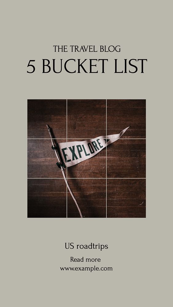 Bucket list Instagram story template, editable design