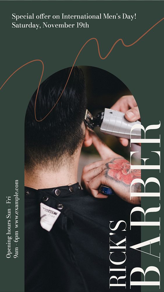 Barber shop Instagram story template, editable design