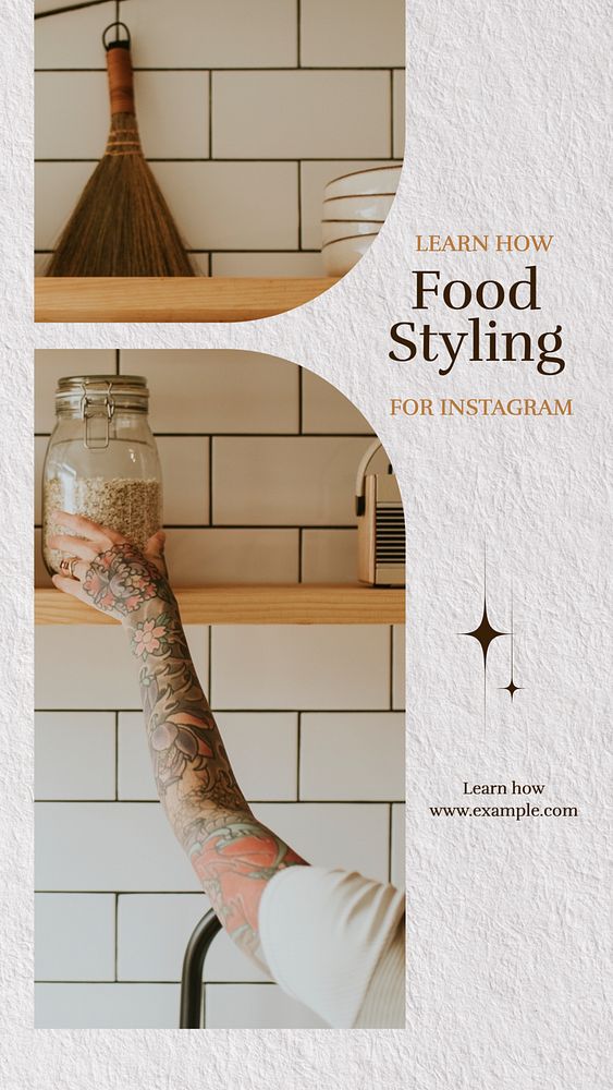 Food styling Instagram story template, editable design