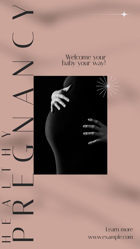 Pregnancy clinic Instagram story template, editable design