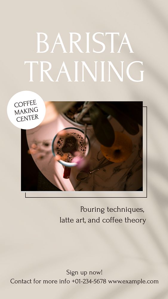 Barista training Instagram story template, editable design