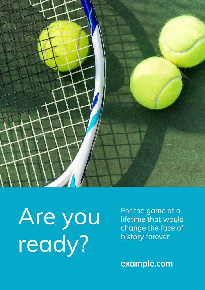 Tennis poster template, sport editable design