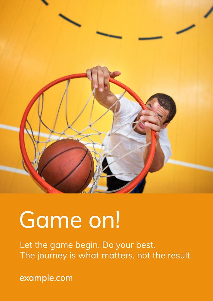 Basketball poster template, sport editable design