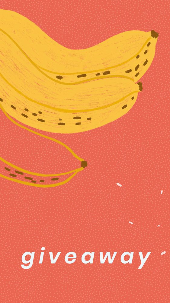 Banana doodle Facebook story template, editable carousel design