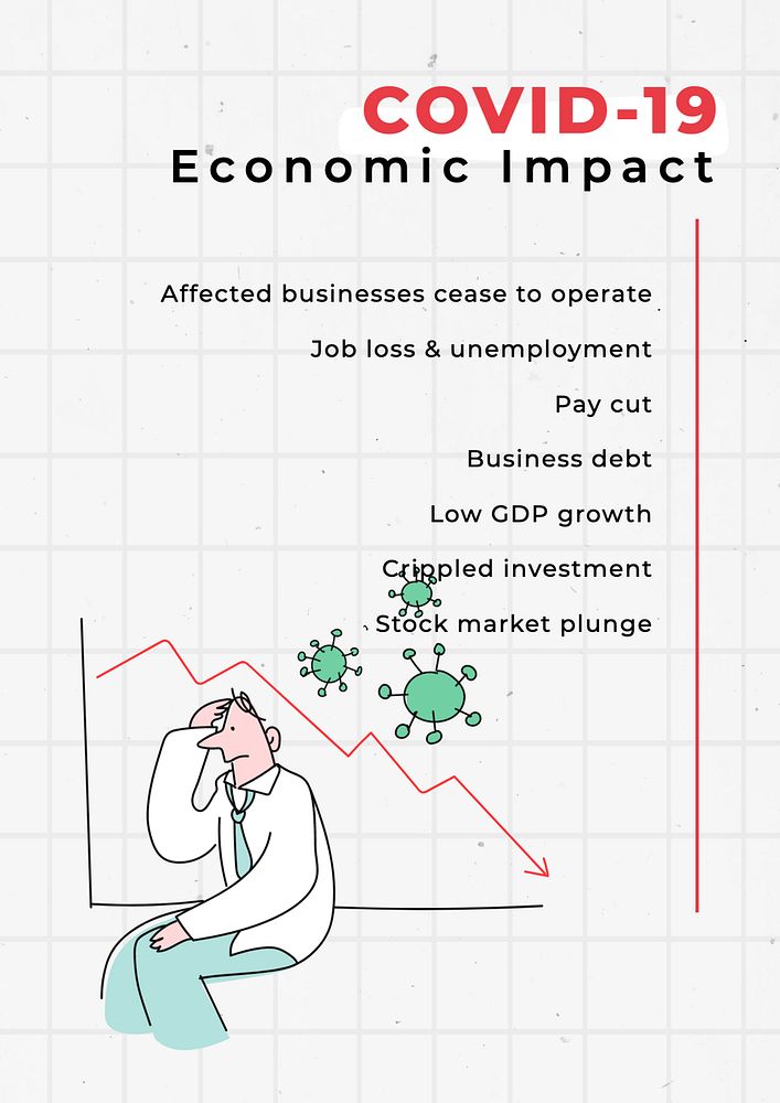 Covid & business poster template, editable text 