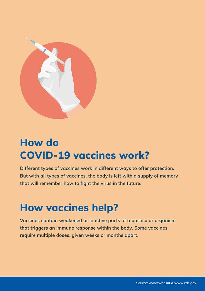 COVID-19 vaccine poster template,  editable design