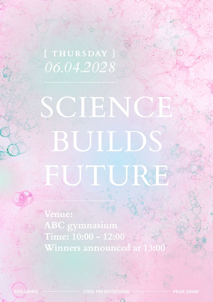 Science event poster template, editable design