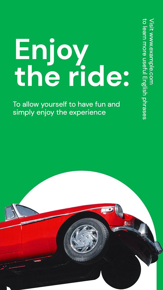 Enjoy the ride Instagram story template, editable text and funky design