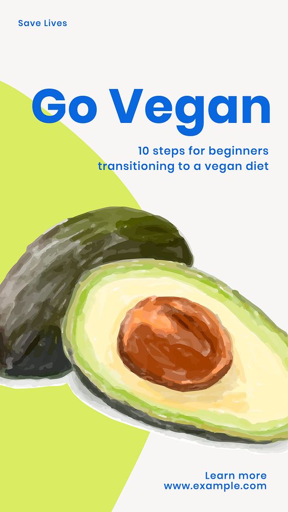 Go vegan Instagram story template, editable design & text