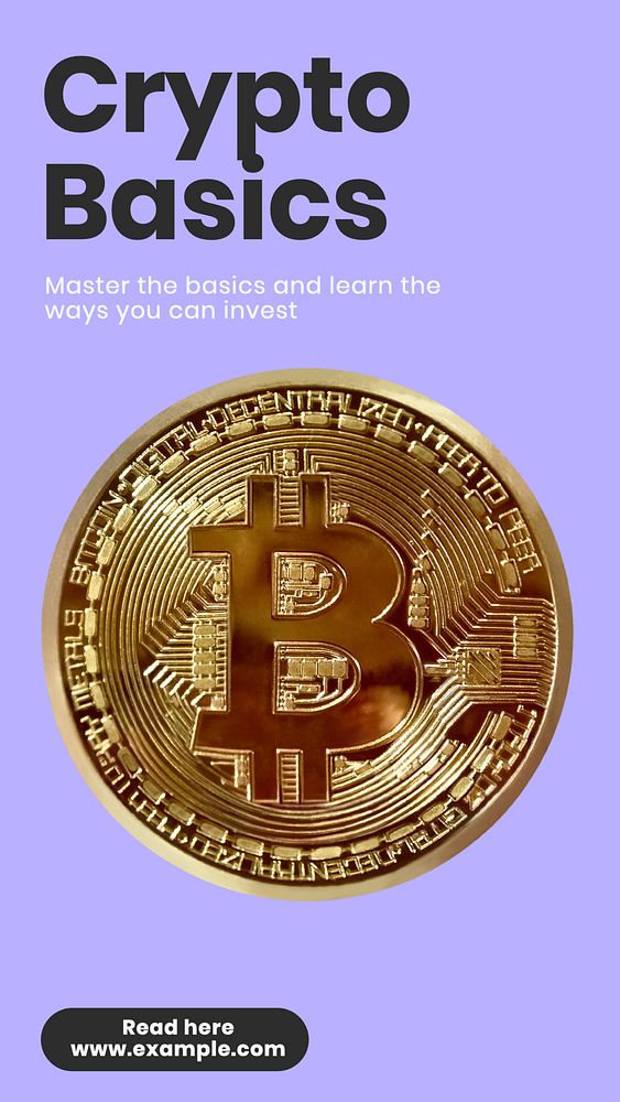 Crypto basics Instagram story template, editable design & text