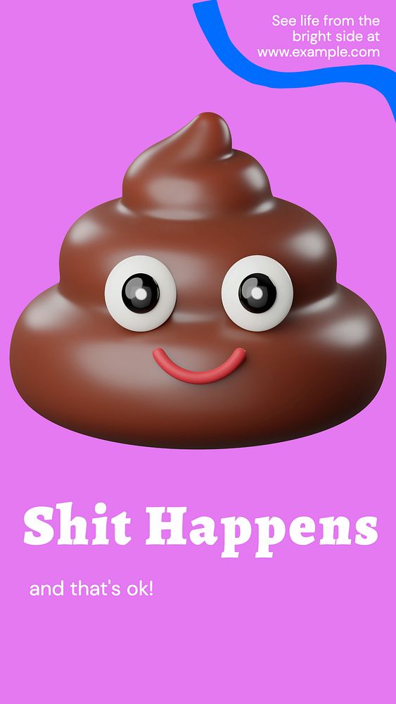 Shit happens Instagram story template, editable text and funky design