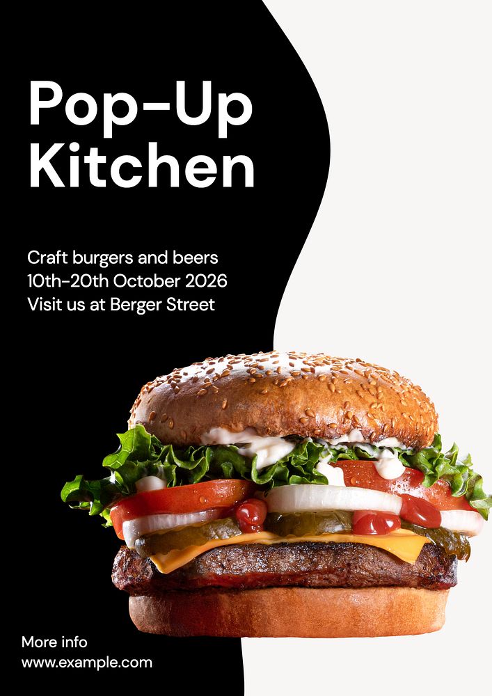 Pop-up kitchen poster template, editable advertisement