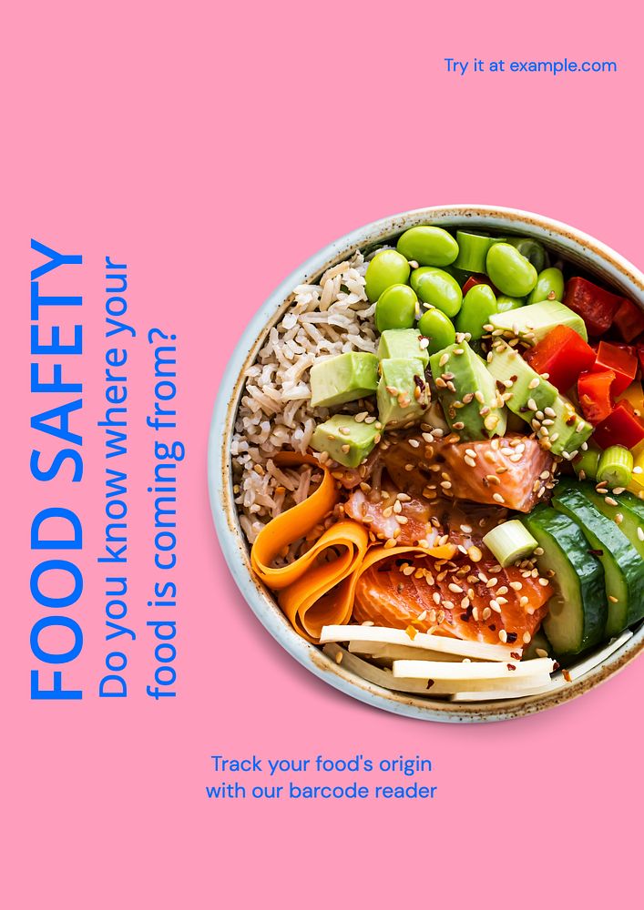 Produce safety poster template, editable advertisement