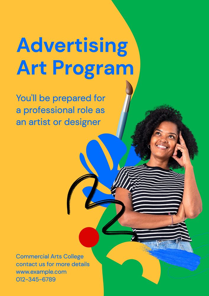 Advertising program poster template, editable advertisement