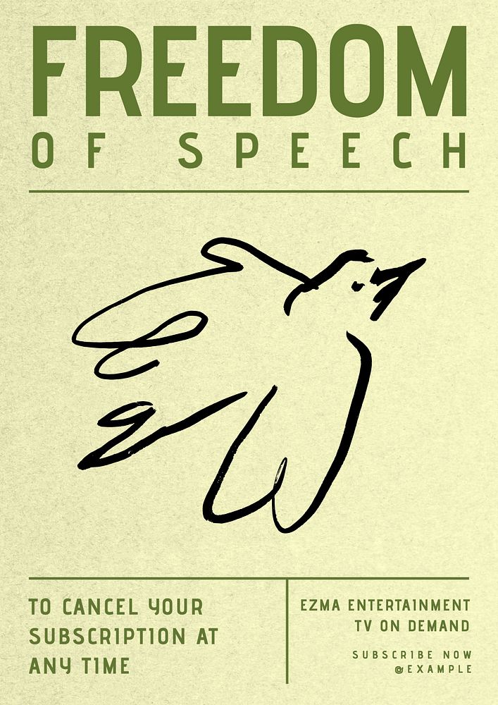 Freedom of speech poster template, customizable design 