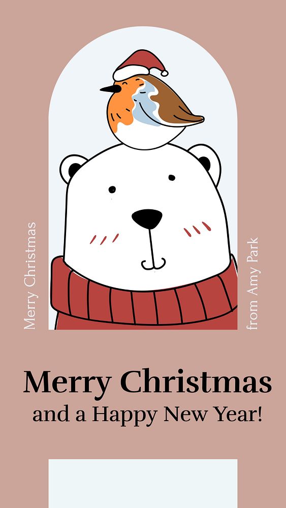 Christmas card Instagram story template, editable design