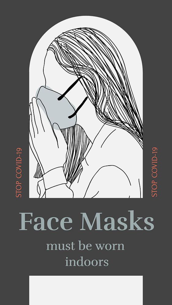 Face masks Instagram story template, editable design