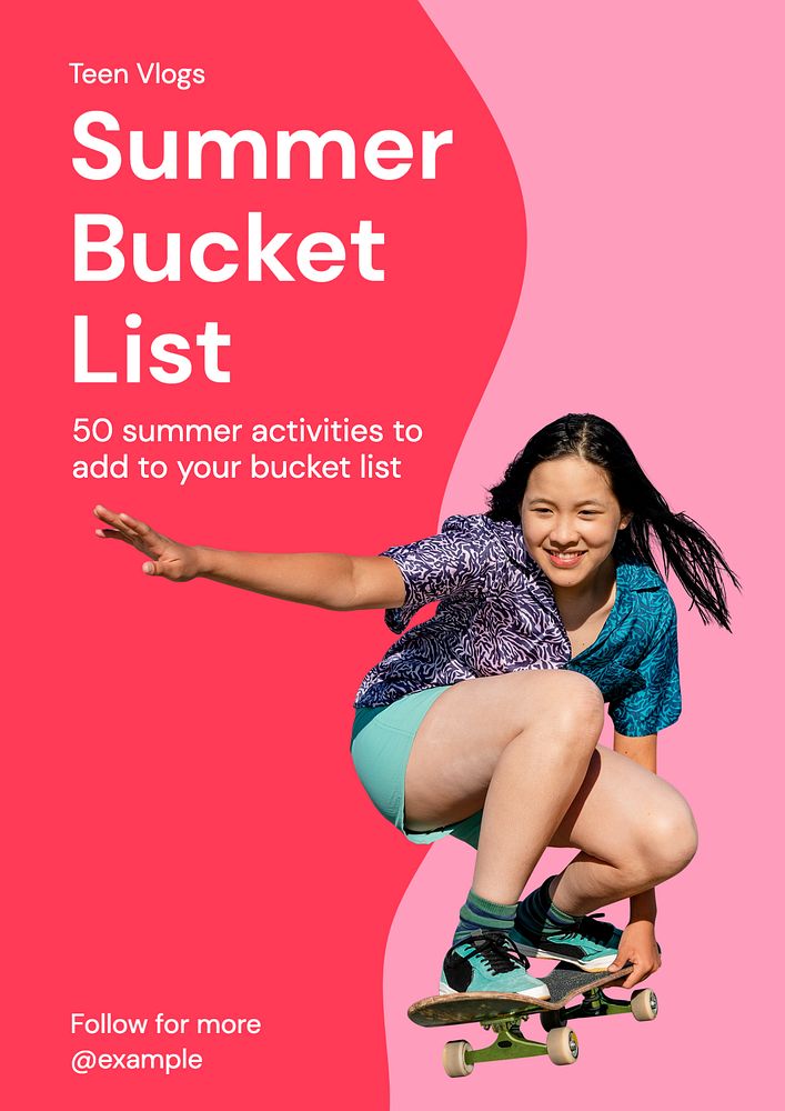 Summer bucket list poster template, editable advertisement