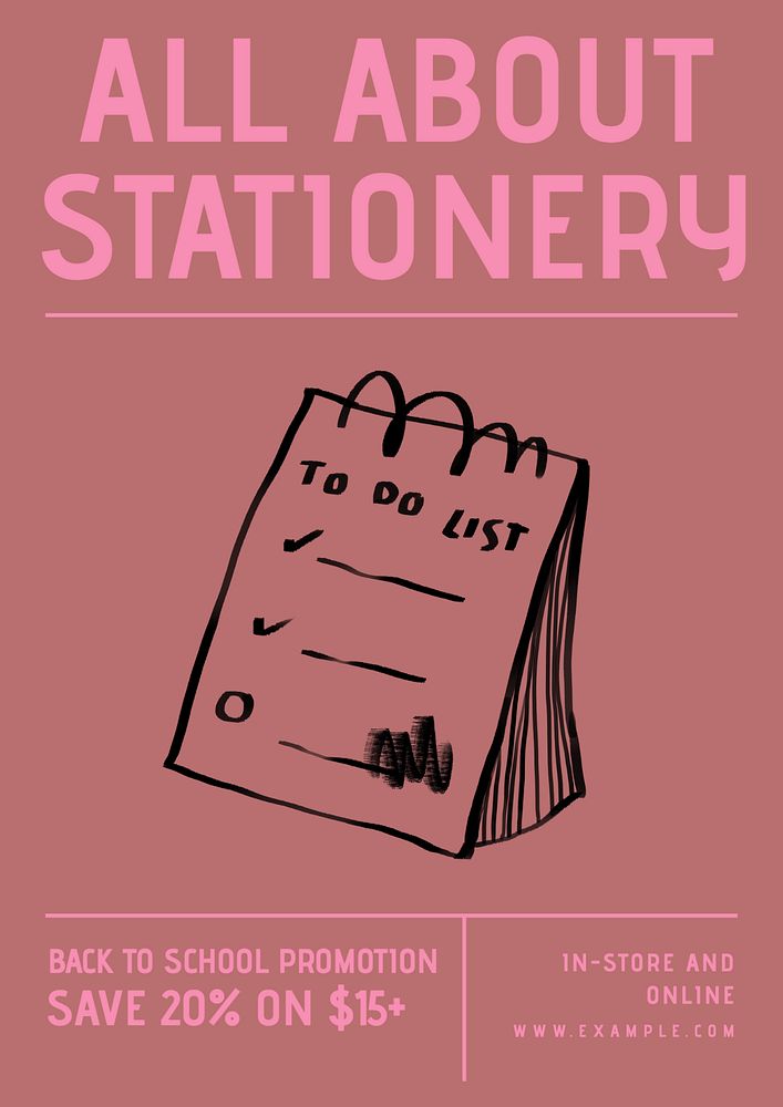 Stationery shop poster template, customizable design 