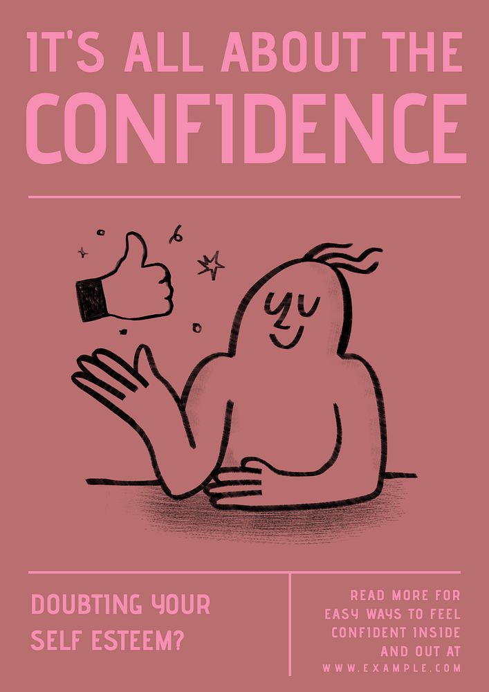 All about confidence poster template, customizable design 