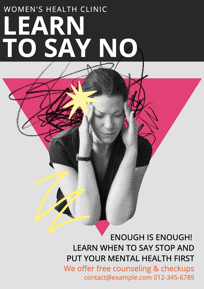 Say no poster template, editable text & design