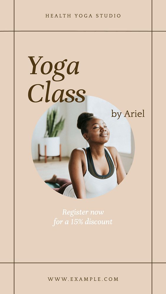 Senior yoga class Instagram story template, editable social media design