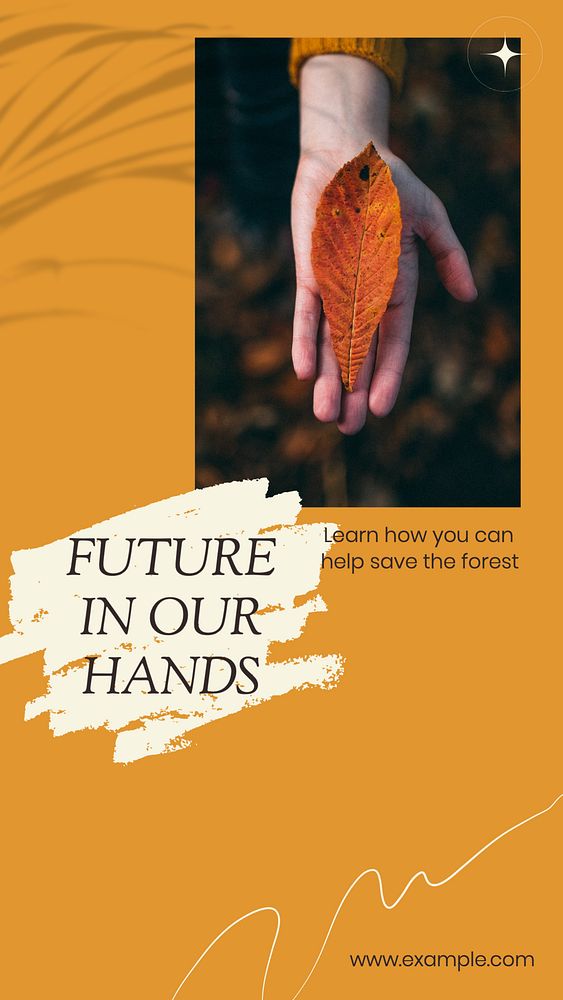 Future in our hands Instagram story template, editable design