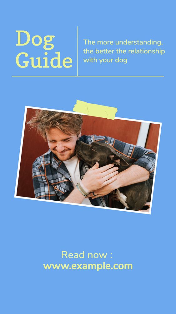 Dog guide Instagram story template, editable social media design