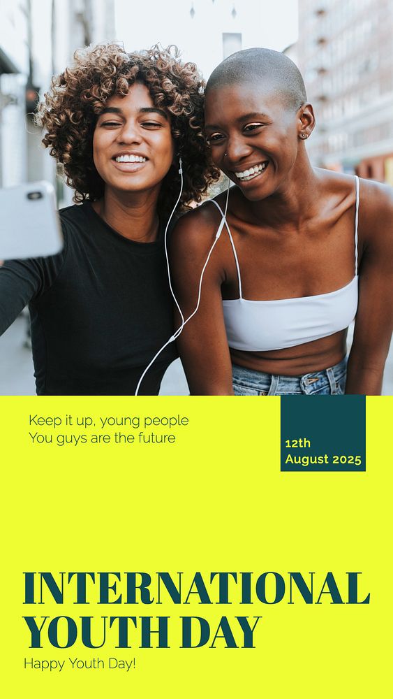 Youth day Instagram story template, editable social media design