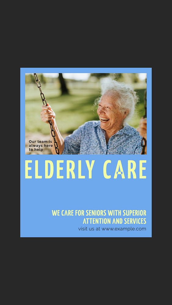 Elderly care Instagram story template, editable social media design