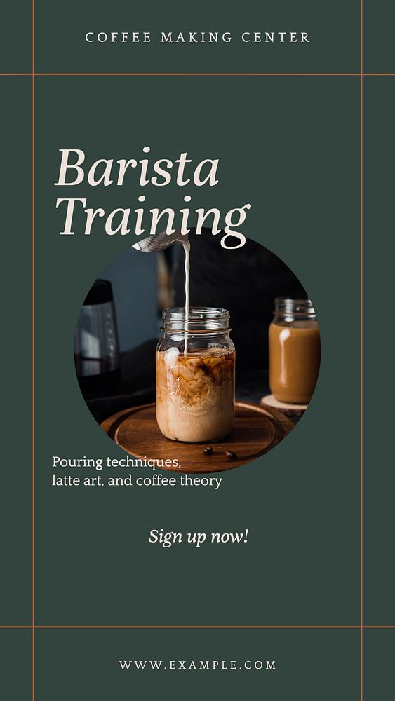 Barista training Instagram story template, editable social media design