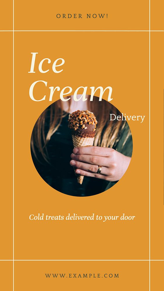 Ice cream delivery Instagram story template, editable social media design