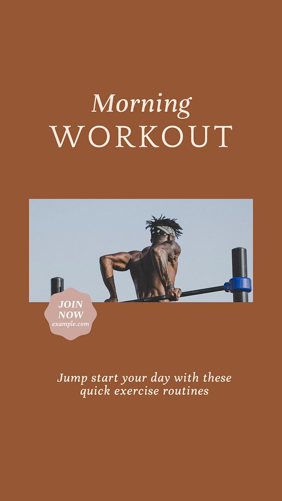 Morning workout routine Instagram story template, editable social media design